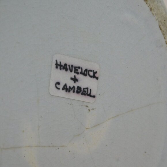 Antique Flow Blue Ceramic Copper Luster Commemorative Jug Cambell Havelock FLAW - Picture 12 of 14